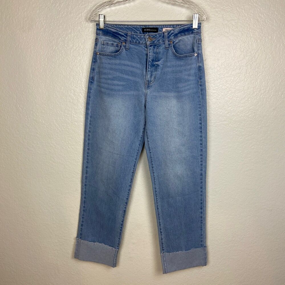 BCBGeneration Hi Rise Mansion Wash Mega Cuff Wide Leg SZ 5/27